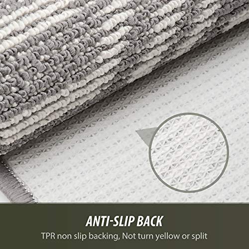 Color&Geometry Felpudo de Entrada, Alfombrilla Antideslizante, 50 x 80 cm Alfombra Exterior, Lavable a Máquina para Interior, Exterior, Patio, Cocina, Pasillo, Puerta Trasera Delantera (Gris)