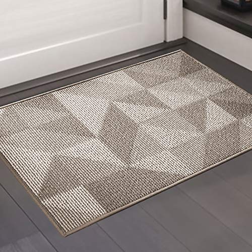 Color&Geometry Felpudo de Entrada, Alfombrilla Antideslizante, Alfombra Exterior, Lavable a Máquina para Interior, Exterior, Patio, Cocina, Pasillo, Puerta Trasera Delantera, 50 x 80 cm, Marrón
