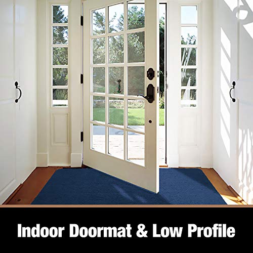 Color&Geometry Felpudo de Entrada, Interior Alfombra Alfombrilla Antideslizante, Tapete para Puerta Lavable a Máquina, Absorbente para Pasillo, Cocina, Jardín, 50 x 80 cm, Azul