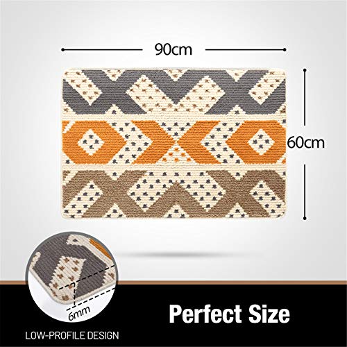 Color&Geometry Felpudo de Entrada, Interior Alfombra Antideslizante, Tapete para Puerta Lavable a Máquina, Absorbente para Pasillo, Cocina, Jardín, 60 x 90 cm, Amarillo