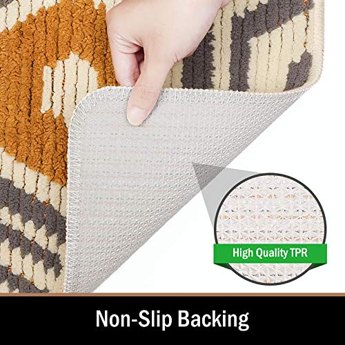 Color&Geometry Felpudo de Entrada, Interior Alfombra Antideslizante, Tapete para Puerta Lavable a Máquina, Absorbente para Pasillo, Cocina, Jardín, 80 x 120 cm, Beige