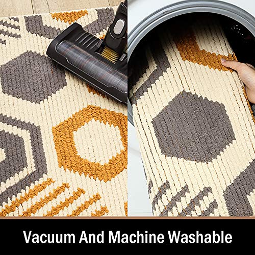 Color&Geometry Felpudo de Entrada, Interior Alfombra Antideslizante, Tapete para Puerta Lavable a Máquina, Absorbente para Pasillo, Cocina, Jardín, 80 x 120 cm, Beige