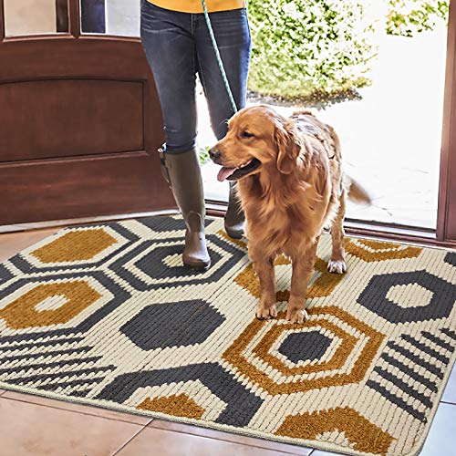 Color&Geometry Felpudo de Entrada, Interior Alfombra Antideslizante, Tapete para Puerta Lavable a Máquina, Absorbente para Pasillo, Cocina, Jardín, 80 x 120 cm, Beige
