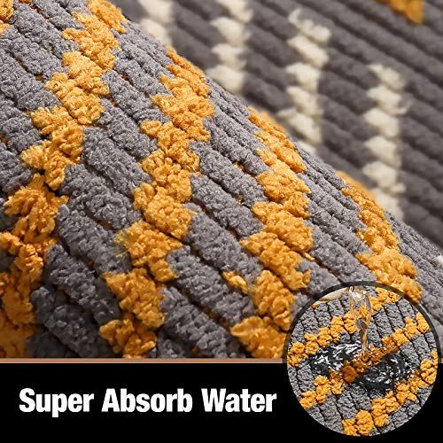 Color&Geometry Felpudo de Entrada, Interior Alfombra Antideslizante, Tapete para Puerta Lavable a Máquina, Absorbente para Pasillo, Cocina, Jardín, 80 x 120 cm, Gris