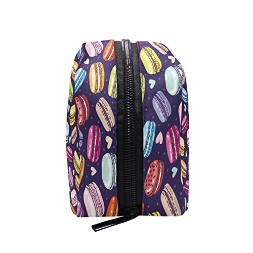 Colorido Macaron bolsa de maquillaje de viaje, corazón dulce organizador portátil de gran capacidad, caja de almacenamiento para niñas y mujeres al aire libre