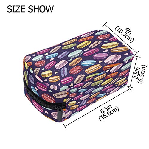 Colorido Macaron bolsa de maquillaje de viaje, corazón dulce organizador portátil de gran capacidad, caja de almacenamiento para niñas y mujeres al aire libre