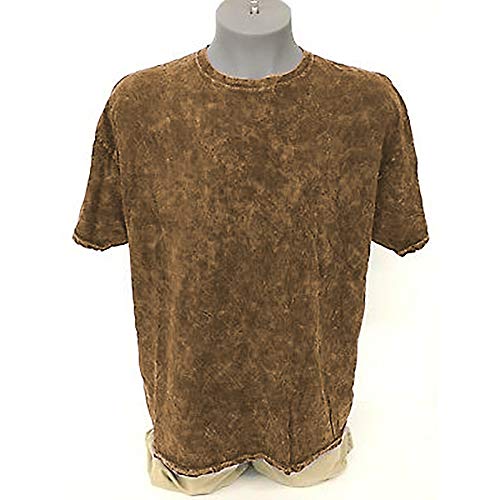 Colortone - Camiseta teñida Modelo Mineral de Manga Corta para Hombre - Verano/Playa (Grande (L)) (Marrón)
