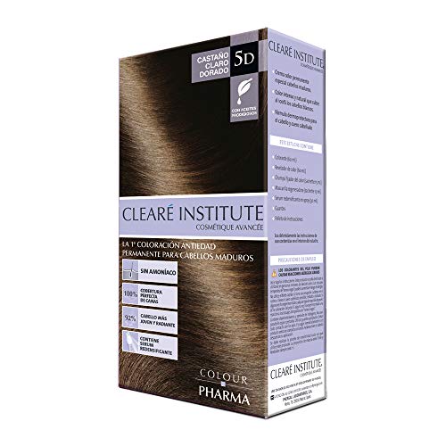 Colour Pharma - Tinte Sin PPD ni Amonicaco, Coloración Antiedad en Crema, Cabello Maduro, 5.D.- Castaño Dorado, Cobertura de Canas Rebeldes, Con Serum Redensificante, T. Dermatológicamente - 180ml