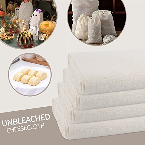 Colperun Tela Colador, Grado 90, 4,2m², 90cm X 460cm, Estopilla Telas Filtrantes de Algodón 100% Sin Blanquear, Extrafino Telas Filtrantes para Queso, Colar Leche de Almendras, Vegetable - Té Colador