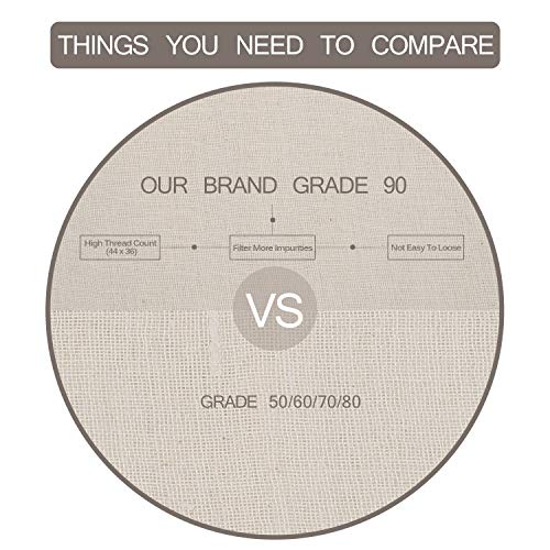 Colperun Tela Colador, Grado 90, 4,2m², 90cm X 460cm, Estopilla Telas Filtrantes de Algodón 100% Sin Blanquear, Extrafino Telas Filtrantes para Queso, Colar Leche de Almendras, Vegetable - Té Colador
