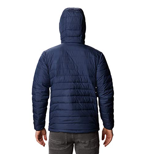 Columbia Powder Lite Hooded Chaqueta De Plumón Con Capucha, Hombre, Azul (Collegiate Navy), Talla XS