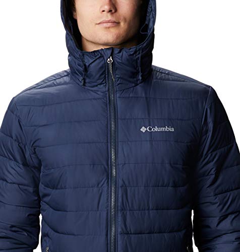 Columbia Powder Lite Hooded Chaqueta De Plumón Con Capucha, Hombre, Azul (Collegiate Navy), Talla XS