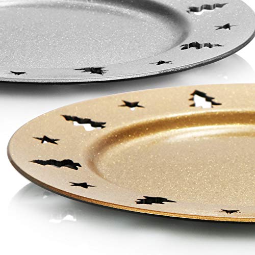 com-four® 3X Platos Decorativos - Plato Decorativo de Navidad, Posavasos pequeño, Plato de Regalo Noble para Navidad, Plato de Colores para Año Nuevo - Ø 20 cm