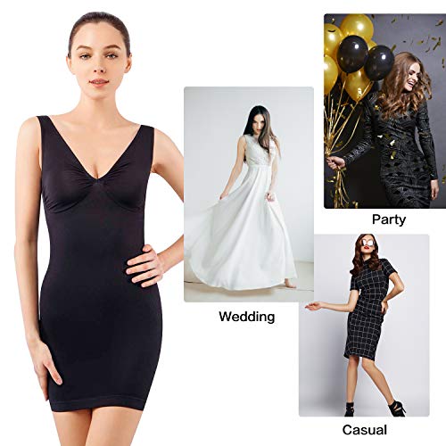 Combinación Moldeadora con Tirantes Anchos Vestido Moldeador Mujer Shapewear Body Shaper NegroM