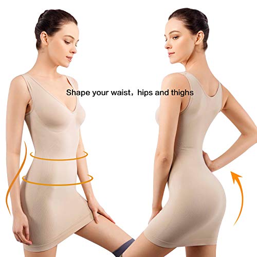 Combinación Moldeadora con Tirantes Anchos Vestido Moldeador Mujer Shapewear Body Shaper Nudes