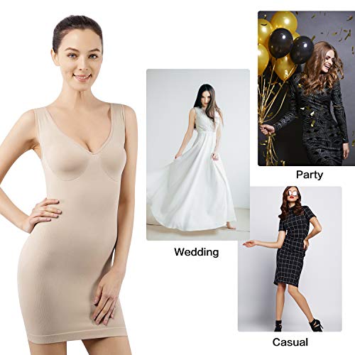 Combinación Moldeadora con Tirantes Anchos Vestido Moldeador Mujer Shapewear Body Shaper Nudes