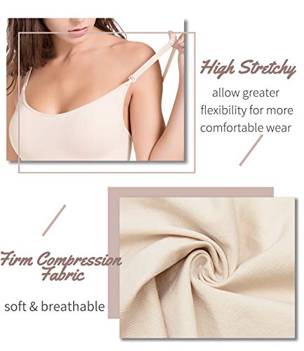 COMFREE Bodies Moldeadores Sin Costuras Faja Reductora Abdomen Body Reductor Adelgazantes Lencería Moldeadora Cómodo Body Shaper Invisibles Elástico Shapewear para Mujer Beige M