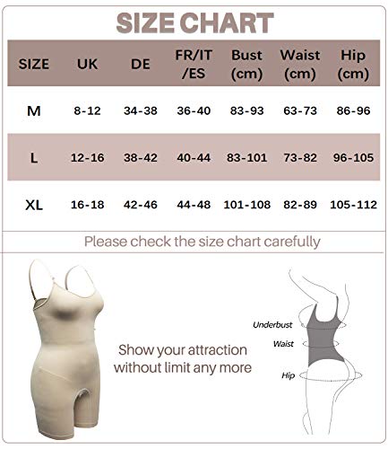 COMFREE Bodies Moldeadores Sin Costuras Faja Reductora Abdomen Body Reductor Adelgazantes Lencería Moldeadora Cómodo Body Shaper Invisibles Elástico Shapewear para Mujer Beige M