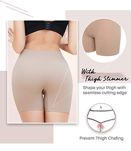 COMFREE Bragas PantalóN Antirozaduras Braguitas Ultra Finos Faja Moldeador Anti Rozaduras Boyshorts Body Shaper Mujer sin Costura Beige XL
