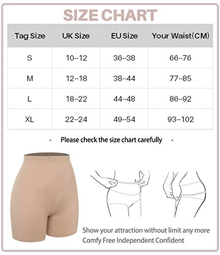 COMFREE Bragas PantalóN Antirozaduras Braguitas Ultra Finos Faja Moldeador Anti Rozaduras Boyshorts Body Shaper Mujer sin Costura Beige XL