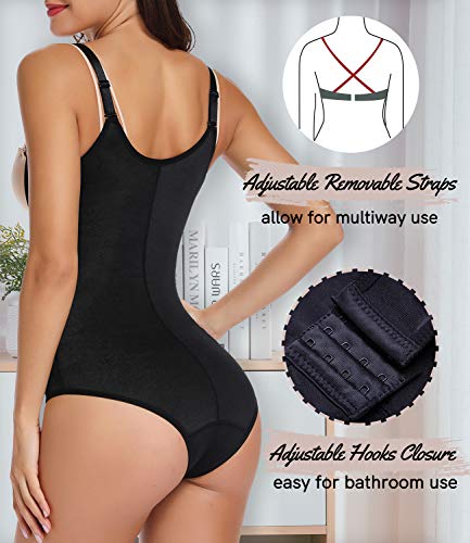 COMFREE Faja Body Shapewear Body Moldeadora Body Moldeador Body Redactor LencerÍa Adelgazante Ropa Interior Reductora Mujer Sin Costuras Vientre Plano Reductoras Abdomen Negro EU 38