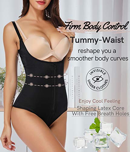 COMFREE Faja Body Shapewear Body Moldeadora Body Moldeador Body Redactor LencerÍa Adelgazante Ropa Interior Reductora Mujer Sin Costuras Vientre Plano Reductoras Abdomen Negro EU 38