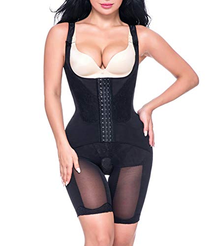 COMFREE Faja Reductora Adelgazantes Bodies Control De Barriga Body Reductor Ajustable Body Shaper LenceríA Moldeadora Busto Abierto Bodysuit Postparto Slimming Modeladora Mujer Shapewear(Negro,M)