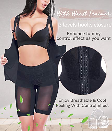 COMFREE Faja Reductora Adelgazantes Bodies Control De Barriga Body Reductor Ajustable Body Shaper LenceríA Moldeadora Busto Abierto Bodysuit Postparto Slimming Modeladora Mujer Shapewear(Negro,M)