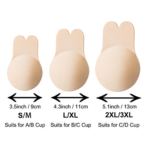 Comfyin Sujetador Push Up Adhesivo para Mujer sin Espalda Sostén Pezonera sin Tirantes Elevación del Pecho