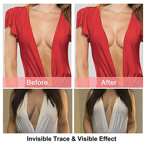 Comfyin Sujetador Push Up Adhesivo para Mujer sin Espalda Sostén Pezonera sin Tirantes Elevación del Pecho