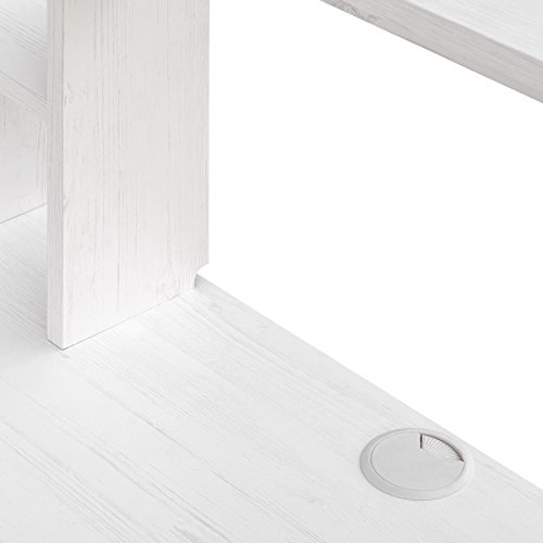 COMIFORT Escritorio Colgante - Mesa de Pared con Librería de Estructura Firme, Moderna y Minimalista con Baldas Espaciosas y de Gran Capacidad, Color Nordic