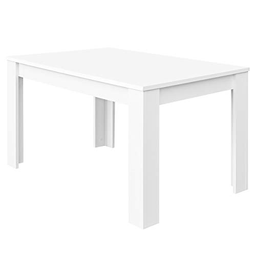 COMIFORT Mesa de Comedor- Mueble Extensible, de Estilo Moderno, Muy Resistente, con Medidas de 140/190 x 90 x 78 cm, Fabricado en Europa, Color Blanco