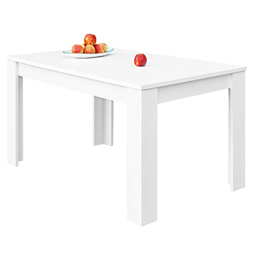 COMIFORT Mesa de Comedor- Mueble Extensible, de Estilo Moderno, Muy Resistente, con Medidas de 140/190 x 90 x 78 cm, Fabricado en Europa, Color Blanco