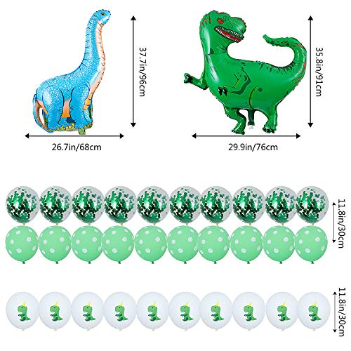Comius 48 Piezas Decoración de Fiesta de Dinosaurio, 3D Globos de Dinosaurio, Happy Birthday Banner, Globos de Colores para Niños Chicas Selva Jurásico Cumpleaños Fiesta
