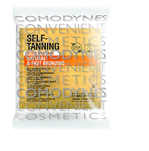 Comodynes - Toallitas Autobronceadoras Faciales y Corporales - Sensitive - Para Pieles Sensibles - 100% algodón - 8 uds