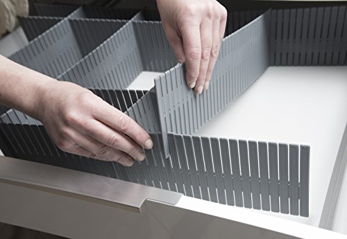 Compactor - Separadores Cajon, Polipropileno Rigido, color Gris, Talla Unica-Simple, 44 x 10 cm