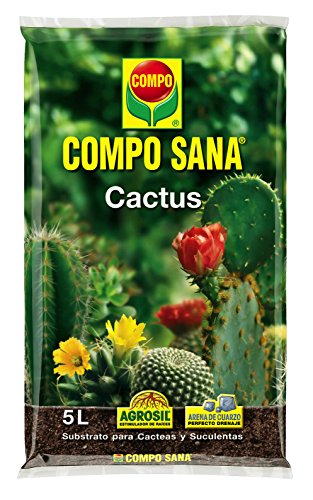 Compo Sana 8 semanas de abono para Todas Las Especies de Cactus y suculentas, Substrato de Cultivo, 5 L, 37x23x5.5 cm