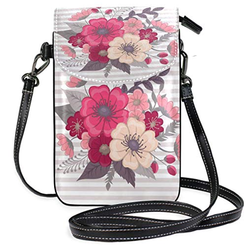 Composición Floral de Crossbody del Monedero del teléfono Celular con la Cartera Colorida del Monedero del teléfono Celular de la Flor Las Bolsos pequeños del Monedero de Crossbody de la Muchacha