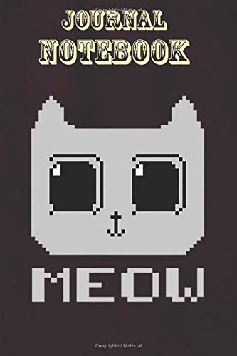 Composition Notebook: MEOW Pixel Art Virtual Pet Cat Graphic Size 6'' x 9'', 100 Pages for Notes, To Do Lists, Doodles, Journal, Soft Cover, Matte Finish