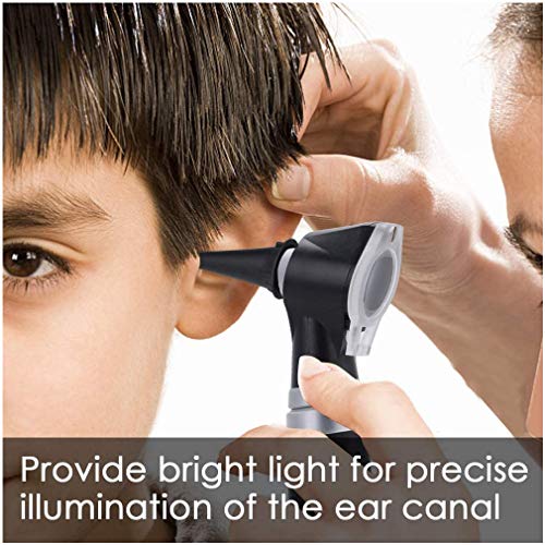 Comprobar la Oreja Lupa con LED, 3 aumentos Visual otoscopio, Inspección y removedor de Cera, 4 Tipos de otoscopio Cabeza para el Examen del oído