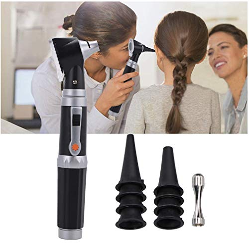 Comprobar la Oreja Lupa con LED, 3 aumentos Visual otoscopio, Inspección y removedor de Cera, 4 Tipos de otoscopio Cabeza para el Examen del oído