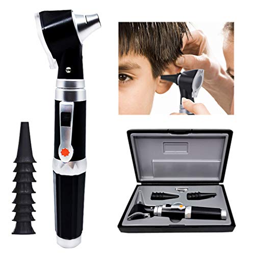 Comprobar la Oreja Lupa con LED, 3 aumentos Visual otoscopio, Inspección y removedor de Cera, 4 Tipos de otoscopio Cabeza para el Examen del oído
