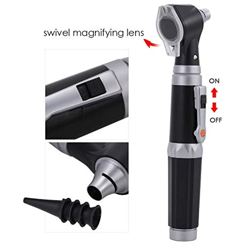 Comprobar la Oreja Lupa con LED, 3 aumentos Visual otoscopio, Inspección y removedor de Cera, 4 Tipos de otoscopio Cabeza para el Examen del oído