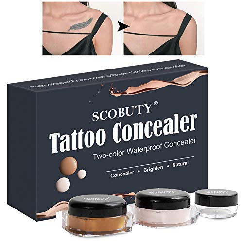 Concealer,Corrector de Tatuaje,Cicatriz Profesional Tatuaje Corrector Corrector de Piel Impermeable Crema de Camuflaje Cosmética Conjunto crema