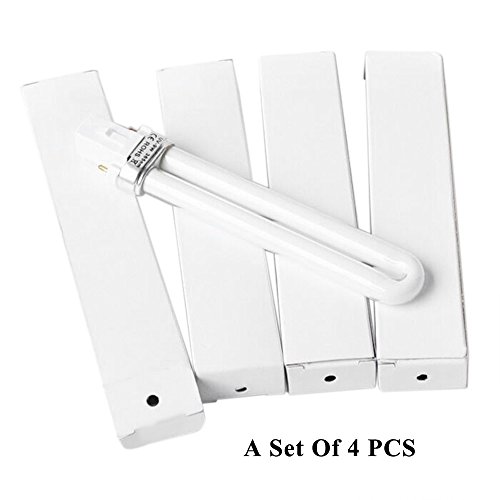 Conjunto de 4 PCS 9W UV,Lámpara de Luz para el Arte del Clavo,Lámpara de Curado Reemplazo de la Lámpara en Forma de U Bombilla de Tubo de Uñas Suministros de Arte