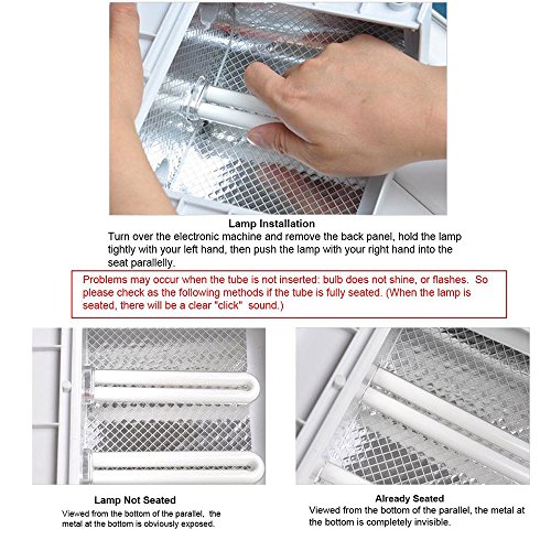 Conjunto de 4 PCS 9W UV,Lámpara de Luz para el Arte del Clavo,Lámpara de Curado Reemplazo de la Lámpara en Forma de U Bombilla de Tubo de Uñas Suministros de Arte