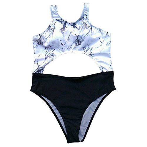 Conjunto de Bikini con Hebilla Sexy para Mujer de Leopardo Bañador Push-Up Acolchado Bañador Baño Ropa de Playa Traje de baño