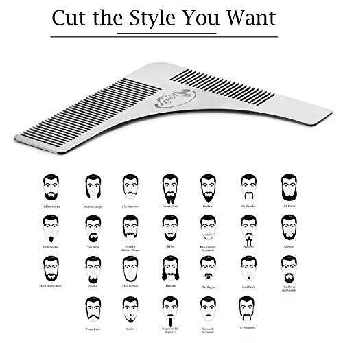 Conjunto de herramienta para dar forma a la barba y tijeras de acero inoxidable para recortar y asear la barbaRegalos para el día del padre, Regalos para el hombre