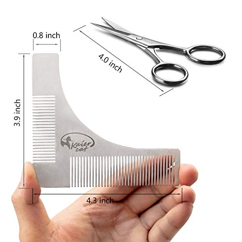 Conjunto de herramienta para dar forma a la barba y tijeras de acero inoxidable para recortar y asear la barbaRegalos para el día del padre, Regalos para el hombre