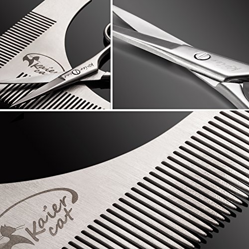Conjunto de herramienta para dar forma a la barba y tijeras de acero inoxidable para recortar y asear la barbaRegalos para el día del padre, Regalos para el hombre